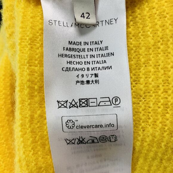 STELLA McCARTNEY Size 6 Yellow Cashmere Silk Asymmetrical Pullover - Picture 5 of 7